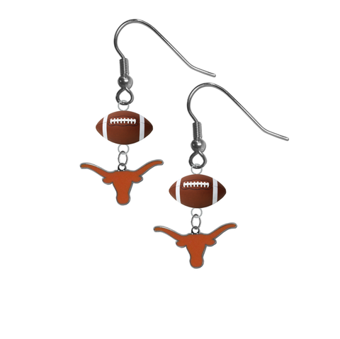 Texas Longhorns NCAA Football Dangle Earrings