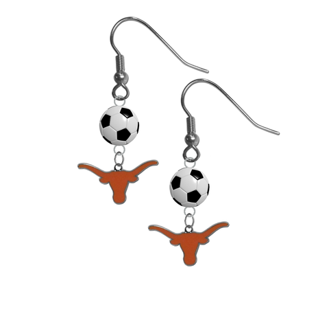 Texas Longhorns NCAA Soccer Dangle Earrings