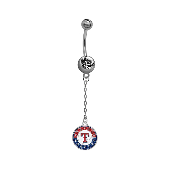 Texas Rangers Dangle Chain Belly Button Navel Ring