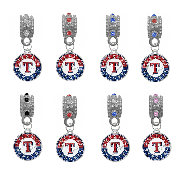 Texas Rangers MLB Baseball Crystal Rhinestone European Bracelet Charm