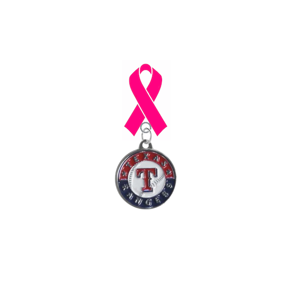 Texas Rangers MLB Breast Cancer Awareness / Mothers Day Pink Ribbon Lapel Pin