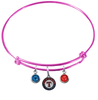 Texas Rangers Pink MLB Expandable Wire Bangle Charm Bracelet