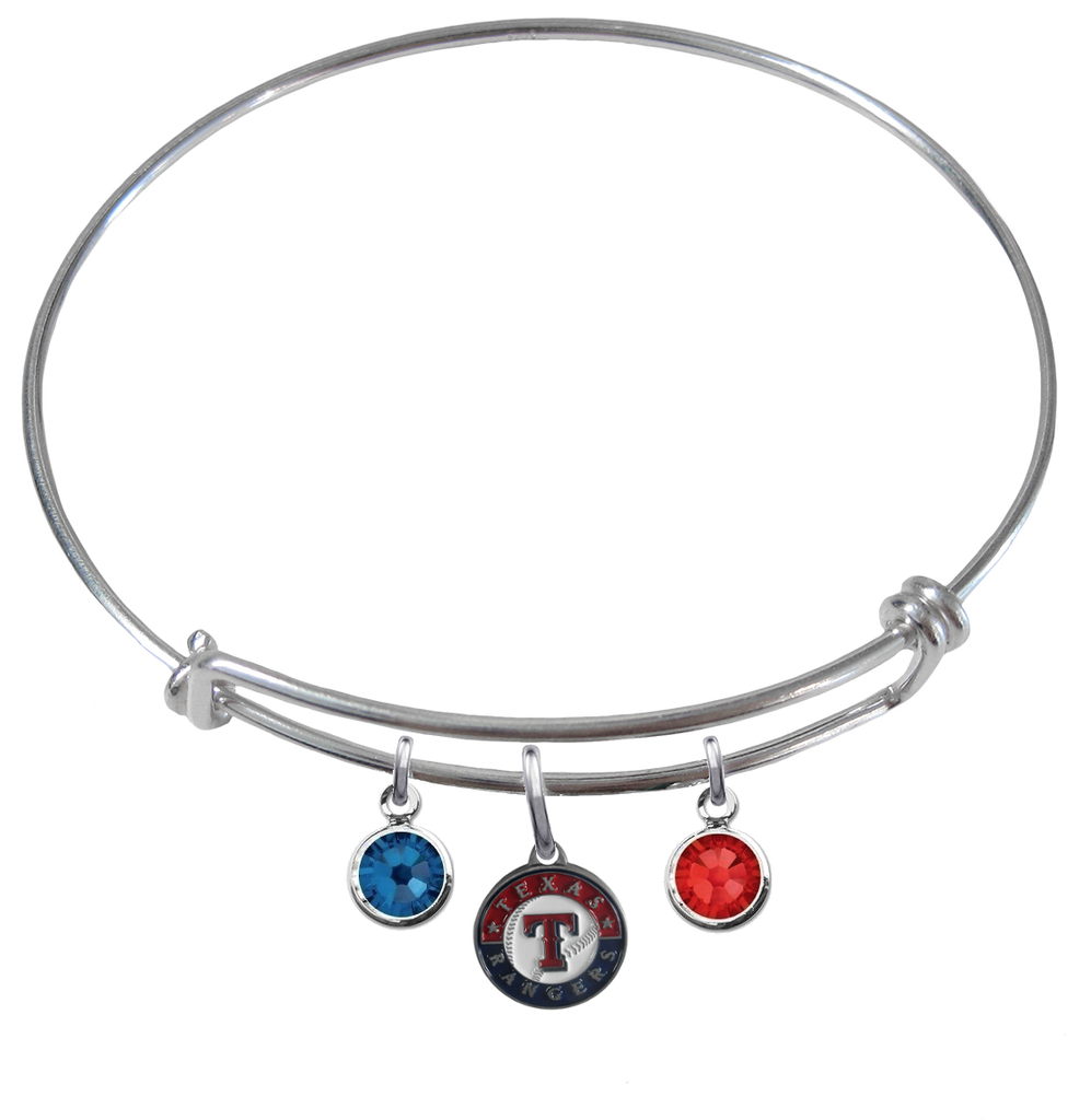Texas Rangers MLB Expandable Wire Bangle Charm Bracelet