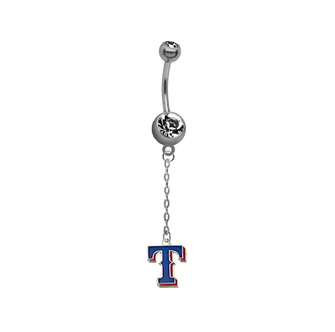 Texas Rangers Style 2 Dangle Chain Belly Button Navel Ring