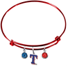 Texas Rangers Style 2 Red MLB Expandable Wire Bangle Charm Bracelet