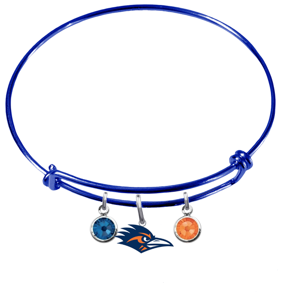 Texas San Antonio Roadrunners BLUE Color Edition Expandable Wire Bangle Charm Bracelet