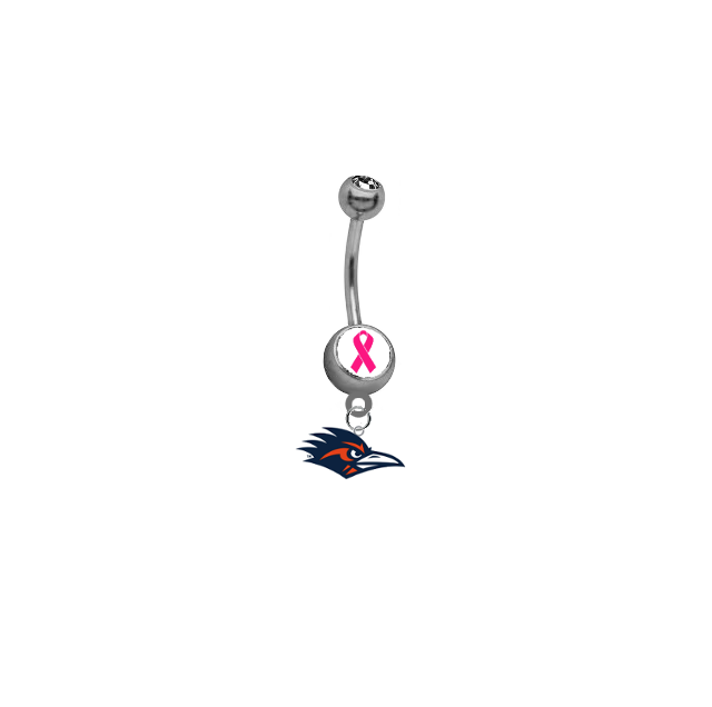Texas San Antonio Roadrunners Breast Cancer Awareness Belly Button Navel Ring