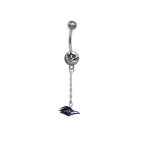 Texas San Antonio Roadrunners Dangle Chain Belly Button Navel Ring