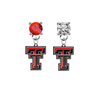 Texas Tech Red Raiders RED & CLEAR Swarovski Crystal Stud Rhinestone Earrings
