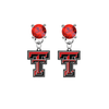 Texas Tech Red Raiders RED Swarovski Crystal Stud Rhinestone Earrings