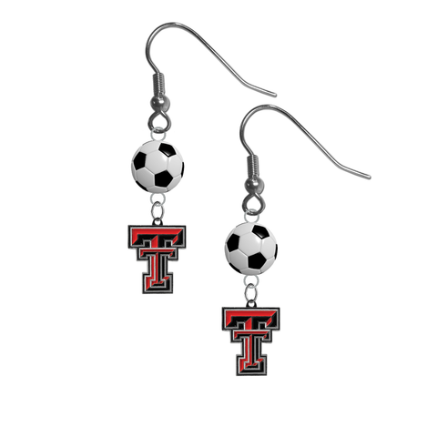 Texas Tech Red Raiders NCAA Soccer Dangle Earrings
