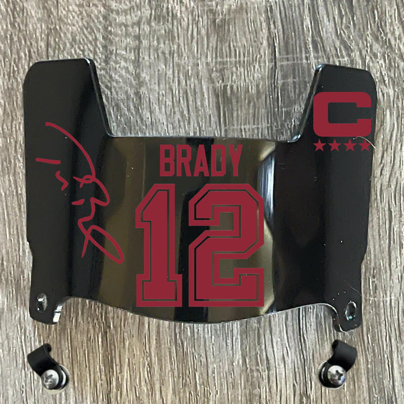 Tampa Bay Buccaneers Tom Brady Mini Football Helmet Visor Shield Black Dark Tint w/ Clips