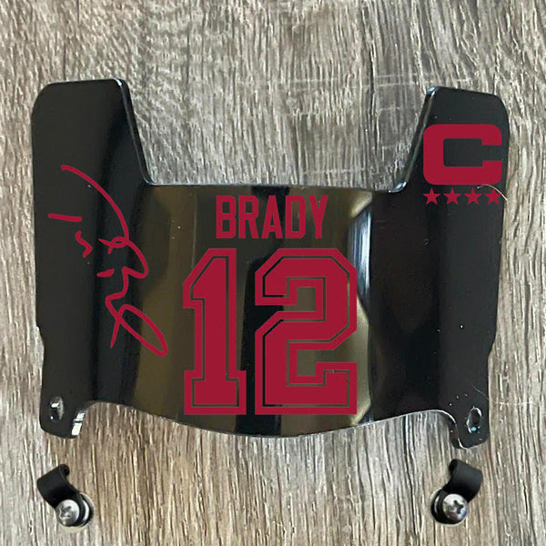 Tampa Bay Buccaneers Tom Brady Mini Football Helmet Visor Shield Black Dark Tint w/ Clips