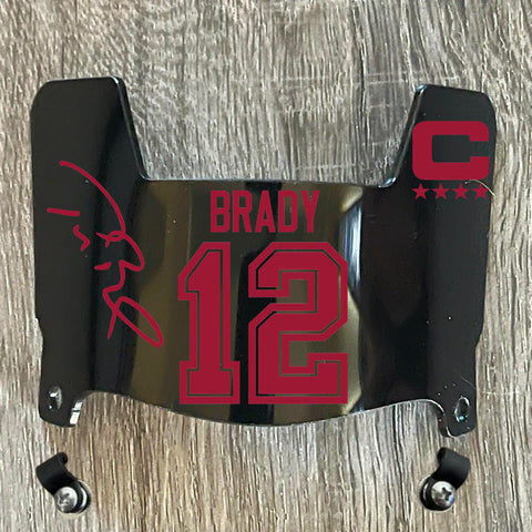 Tampa Bay Buccaneers Tom Brady Mini Football Helmet Visor Shield Black Dark Tint w/ Clips
