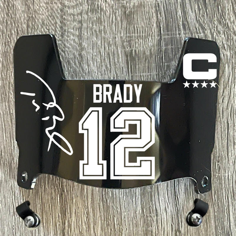 Tampa Bay Buccaneers Tom Brady Mini Football Helmet Visor Shield Black Dark Tint w/ Clips