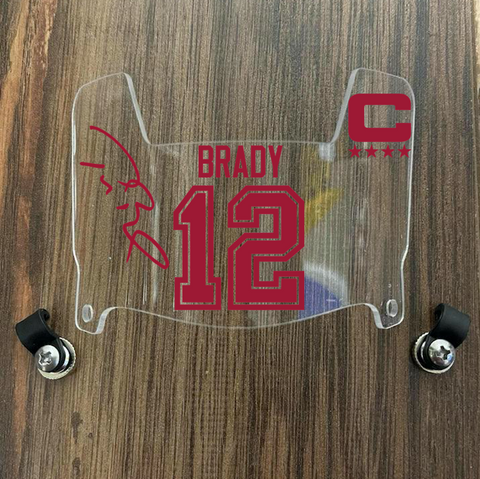 Tampa Bay Buccaneers Tom Brady Mini Football Helmet Visor Shield Clear w/ Clips