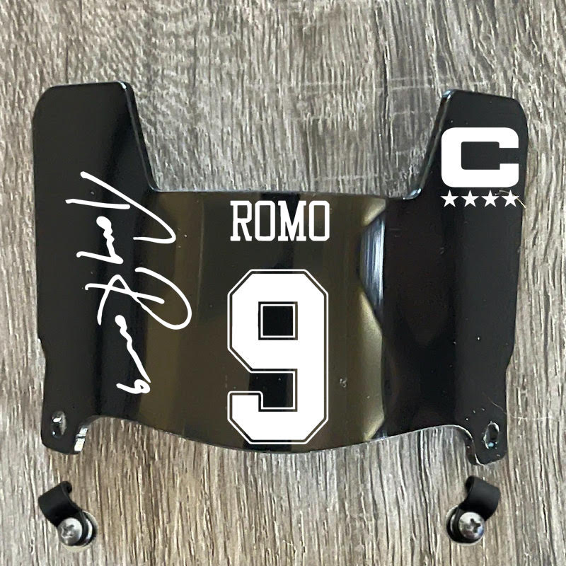 Dallas Cowboys Tony Romo Mini Football Helmet Visor Shield Black Dark Tint w/ Clips