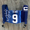 Dallas Cowboys Tony Romo Mini Football Helmet Visor Shield Blue Chrome Mirror w/ Clips