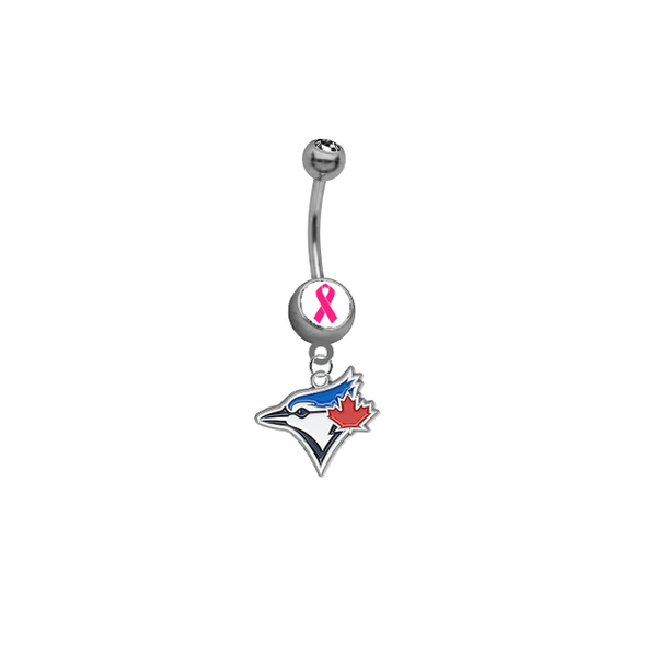 Toronto Blue Jays Breast Cancer Awareness Belly Button Navel Ring