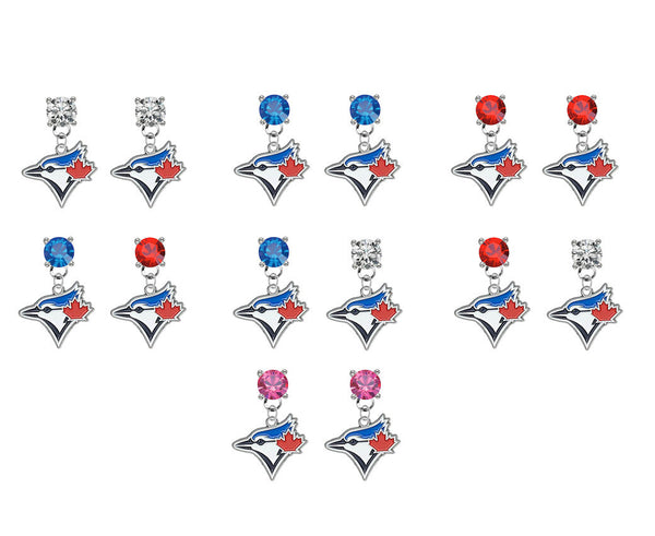 Toronto Blue Jays MLB Swarovski Crystal Stud Rhinestone Earrings