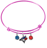 Toronto Blue Jays Pink MLB Expandable Wire Bangle Charm Bracelet