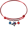 Toronto Blue Jays Red MLB Expandable Wire Bangle Charm Bracelet