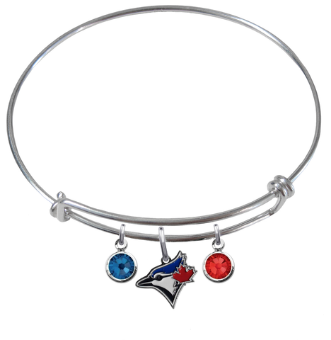 Toronto Blue Jays MLB Expandable Wire Bangle Charm Bracelet