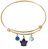 Toronto Maple Leafs Color Edition GOLD Expandable Wire Bangle Charm Bracelet