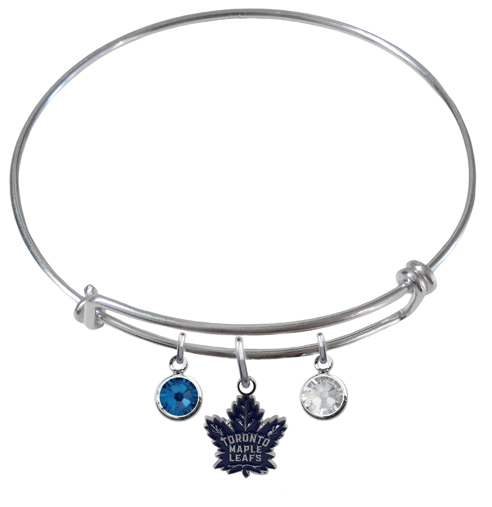 Toronto Maple Leafs NHL Expandable Wire Bangle Charm Bracelet