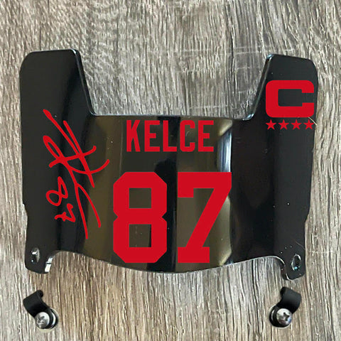 Kansas City Chiefs Travis Kelce Mini Football Helmet Visor Shield Black Dark Tint w/ Clips
