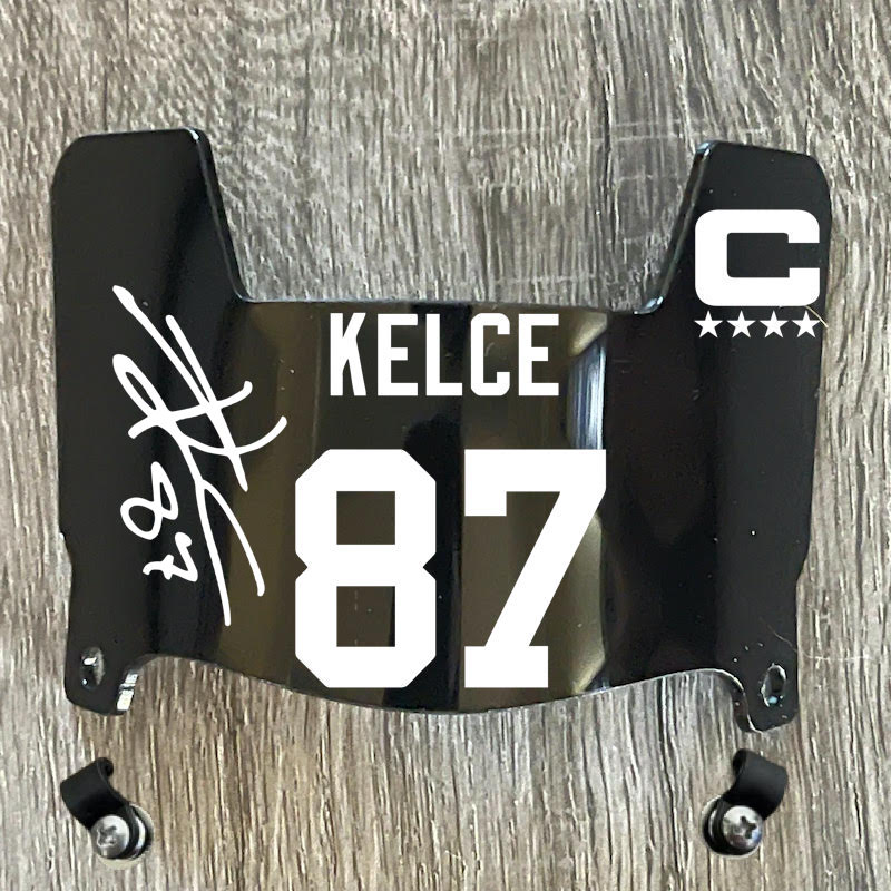Kansas City Chiefs Travis Kelce Mini Football Helmet Visor Shield Black Dark Tint w/ Clips