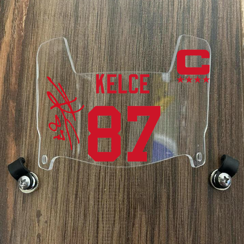 Kansas City Chiefs Travis Kelce Mini Football Helmet Visor Shield Clear w/ Clips