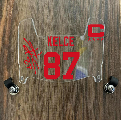 Kansas City Chiefs Travis Kelce Mini Football Helmet Visor Shield Clear w/ Clips