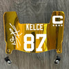 Kansas City Chiefs Travis Kelce Mini Football Helmet Visor Shield Gold Chrome Mirror w/ Clips