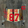Kansas City Chiefs Travis Kelce Mini Football Helmet Visor Shield Silver Chrome Mirror w/ Clips