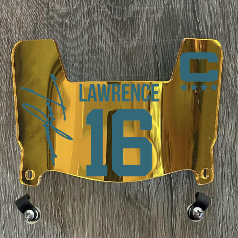 Jacksonville Jaguars Trevor Lawrence Mini Football Helmet Visor Shield Gold Chrome Mirror w/ Clips