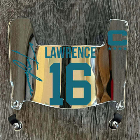 Jacksonville Jaguars Trevor Lawrence Mini Football Helmet Visor Shield Silver Chrome Mirror w/ Clips