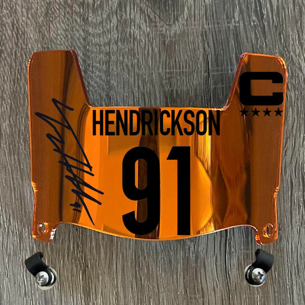 Cincinnati Bengals Trey Hendrickson Mini Football Helmet Visor Shield Orange Chrome Mirror w/ Clips - PICK COLOR