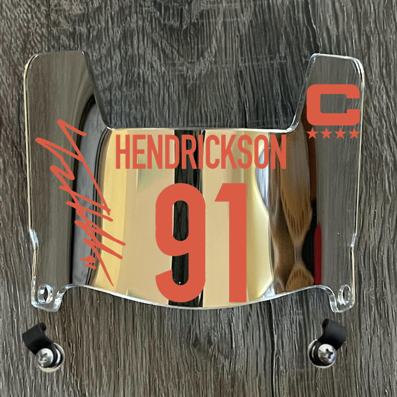 Cincinnati Bengals Trey Hendrickson Mini Football Helmet Visor Shield Silver Chrome Mirror w/ Clips - PICK COLOR