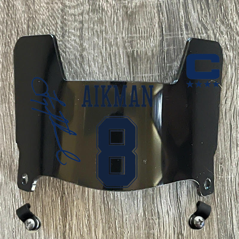 Dallas Cowboys Troy Aikman Mini Football Helmet Visor Shield Black Dark Tint w/ Clips