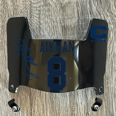 Dallas Cowboys Troy Aikman Mini Football Helmet Visor Shield Black Dark Tint w/ Clips
