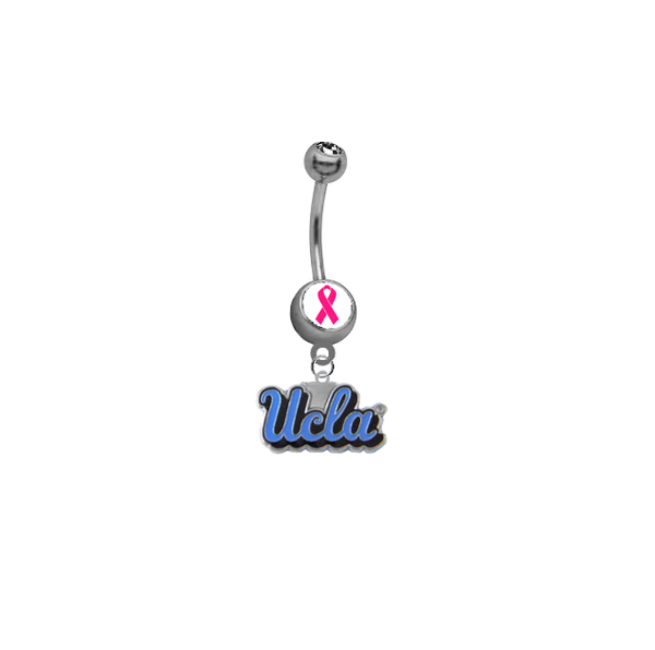 UCLA Bruins Breast Cancer Awareness Belly Button Navel Ring
