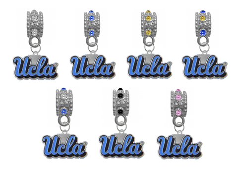 UCLA Bruins NCAA Crystal Rhinestone European Bracelet Charm