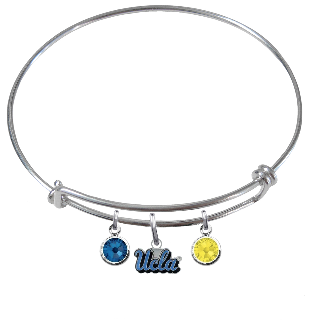 UCLA Bruins NCAA Expandable Wire Bangle Charm Bracelet
