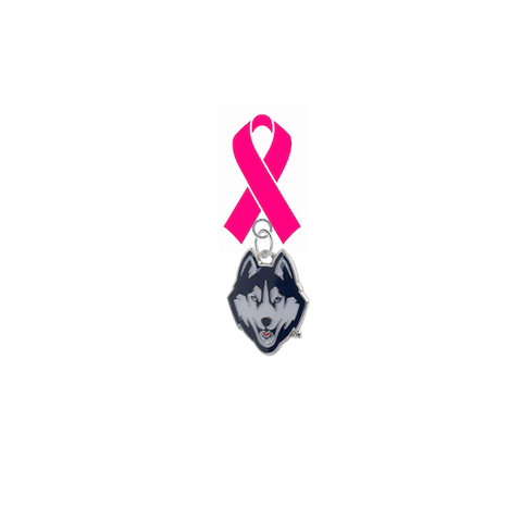 UConn Connecticut Huskies Breast Cancer Awareness / Mothers Day Pink Ribbon Lapel Pin
