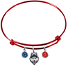 UConn Connecticut Huskies RED Color Edition Expandable Wire Bangle Charm Bracelet