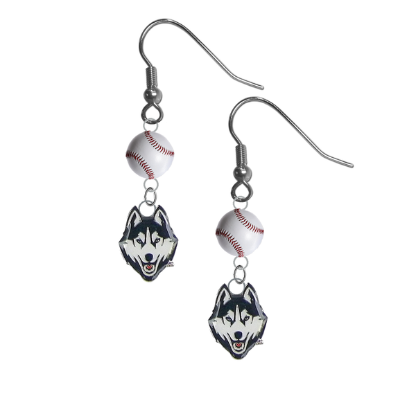 UConn Connecticut Huskies NCAA Baseball Dangle Earrings
