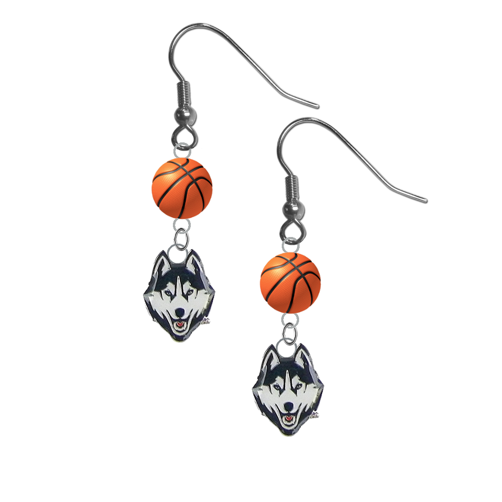 UConn Connecticut Huskies NCAA Basketball Dangle Earrings