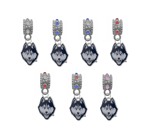 UConn Connecticut Huskies NCAA Crystal Rhinestone European Bracelet Charm