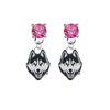 UConn Huskies PINK Swarovski Crystal Stud Rhinestone Earrings